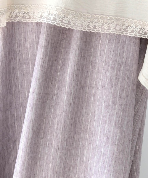 iS ScoLar(イズスカラー)の「561217:花柄布帛×ラメ入りストライプ柄 リバーシブルスカート(スカート・レディース・アイボリー/ブラック・M)」の19枚目の写真