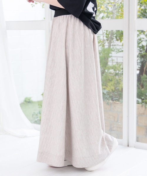 iS ScoLar(イズスカラー)の「561217:花柄布帛×ラメ入りストライプ柄 リバーシブルスカート(スカート・レディース・アイボリー/ブラック・M)」の22枚目の写真