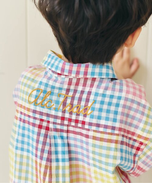 apres les cours（アプレレクール）の「【リンク】ストライプ・チェックシャツ（シャツ/ブラウス・キッズ・チェック/ストライプ・110/100/90/80/130/120）」の5枚目の写真