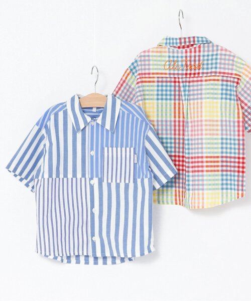 apres les cours（アプレレクール）の「【リンク】ストライプ・チェックシャツ（シャツ/ブラウス・キッズ・チェック/ストライプ・110/100/90/80/130/120）」の7枚目の写真