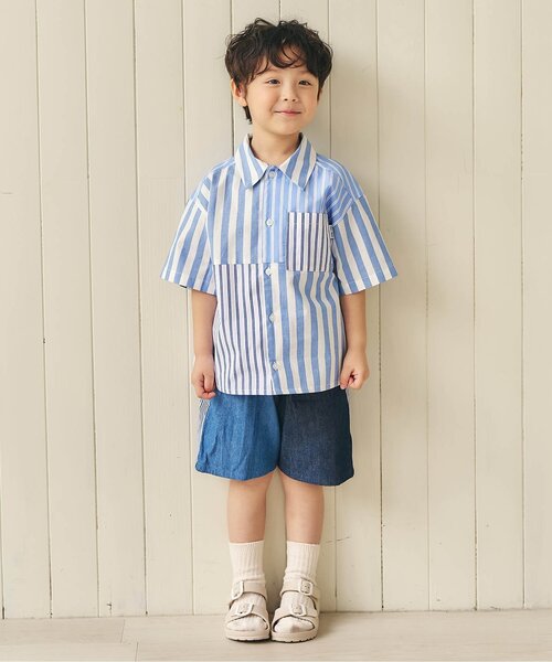 apres les cours（アプレレクール）の「【リンク】ストライプ・チェックシャツ（シャツ/ブラウス・キッズ・チェック/ストライプ・110/100/90/80/130/120）」の11枚目の写真
