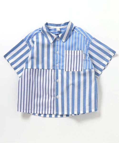 apres les cours（アプレレクール）の「【リンク】ストライプ・チェックシャツ（シャツ/ブラウス・キッズ・チェック/ストライプ・110/100/90/80/130/120）」の15枚目の写真