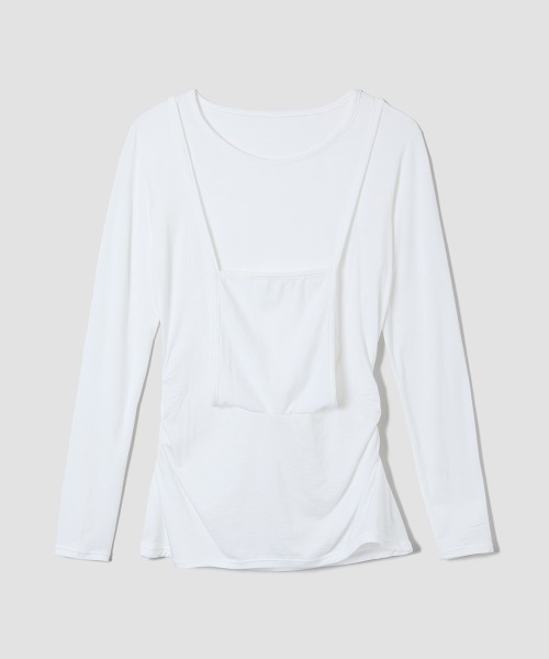 TELOPLAN(テーロプラン)の「【TELOPLAN】26SS新作 Hoca Jersey Top / ホカジャージートップ(Tシャツ/カットソー・レディース・ホワイト/グレー/ブラック・ONE SIZE)」の2枚目の写真
