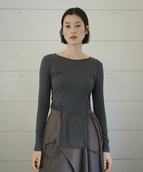 TELOPLAN(テーロプラン)の「【TELOPLAN】26SS新作 Hoca Jersey Top / ホカジャージートップ(Tシャツ/カットソー・レディース・ホワイト/グレー/ブラック・ONE SIZE)」の11枚目の写真