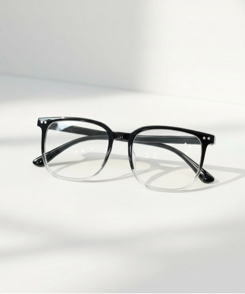 Burner（バーナー）の「【BLUR GLASS（ブラー・グラス）】調光グレーレンズ　スクエア　伊達メガネ blu-gls-14-7（メガネ・メンズ・ブラック系その他/ブラック・FREE）」の2枚目の写真