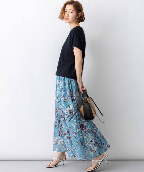 23区(ニジュウサンク)の「Ericaランダムペイズリープリント フレアスカート(スカート・レディース・ブルー系5・38)」の3枚目の写真
