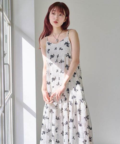 Kastane(カスタネ)の「【WEB先行/2サイズ展開/低身長サイズ】ドットフラワーキャミワンピース(ワンピース・レディース・ブラック/アイボリー・0/1)」の19枚目の写真