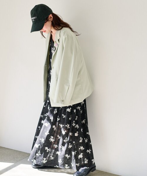 Kastane(カスタネ)の「【WEB先行/2サイズ展開/低身長サイズ】ドットフラワーキャミワンピース(ワンピース・レディース・ブラック/アイボリー・0/1)」の7枚目の写真