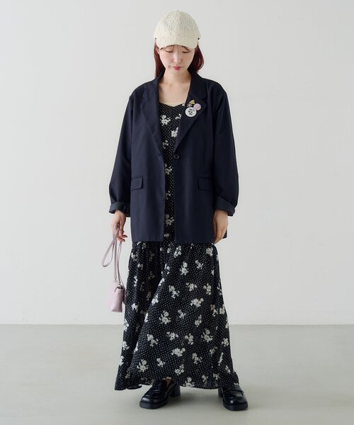 Kastane(カスタネ)の「【WEB先行/2サイズ展開/低身長サイズ】ドットフラワーキャミワンピース(ワンピース・レディース・ブラック/アイボリー・0/1)」の13枚目の写真