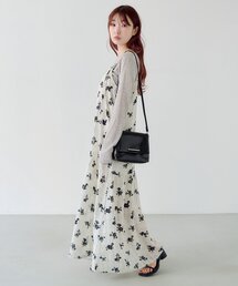 Kastane | 【2サイズ展開/低身長サイズ】ドットフラワーキャミワンピース(ワンピース)