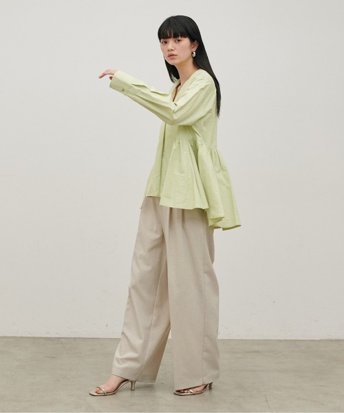 LARUTA（ラルータ）の「【LARUTA】[Web限定]裾フレアブロードブラウス（シャツ/ブラウス・レディース・グリーン系その他/ネイビー/オフホワイト・MEDIUM）」の17枚目の写真