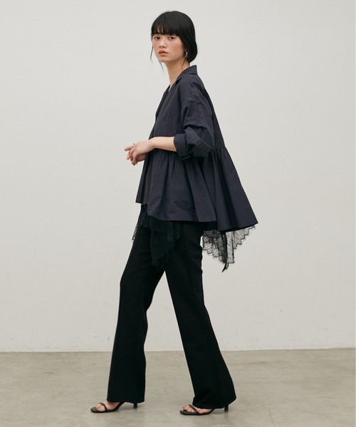 LARUTA（ラルータ）の「【LARUTA】[Web限定]裾フレアブロードブラウス（シャツ/ブラウス・レディース・グリーン系その他/ネイビー/オフホワイト・MEDIUM）」の10枚目の写真