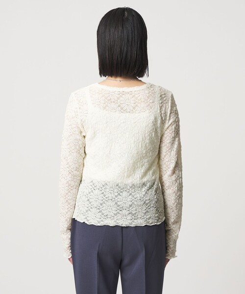 A DAY IN THE LIFE UNITED ARROWS(アデイインザライフユナイテッドアローズ)の「フラワーレース コンパクト プルオーバー <A DAY IN THE LIFE>(Tシャツ/カットソー・レディース・ダークグレー/オフホワイト・FREE)」の8枚目の写真