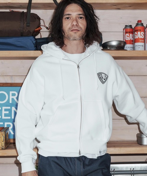 No Rain No Rainbow(ノーレインノーレインボー)の「mpa4067-10oz back fleece hoodie with pick patch ジップパーカー(NR26S-12)(パーカー・メンズ・ネイビー/ホワイト/ブラック・XL/L/M/S)」の17枚目の写真