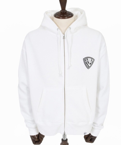 No Rain No Rainbow(ノーレインノーレインボー)の「mpa4067-10oz back fleece hoodie with pick patch ジップパーカー(NR26S-12)(パーカー・メンズ・ネイビー/ホワイト/ブラック・XL/L/M/S)」の4枚目の写真