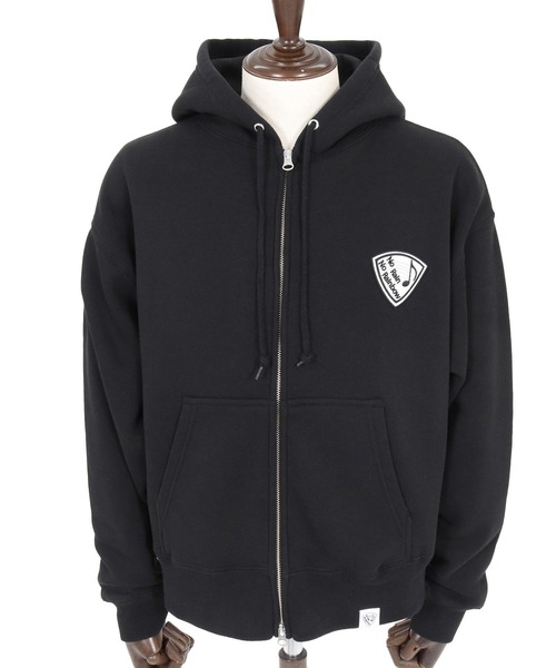 No Rain No Rainbow(ノーレインノーレインボー)の「mpa4067-10oz back fleece hoodie with pick patch ジップパーカー(NR26S-12)(パーカー・メンズ・ネイビー/ホワイト/ブラック・XL/L/M/S)」の5枚目の写真