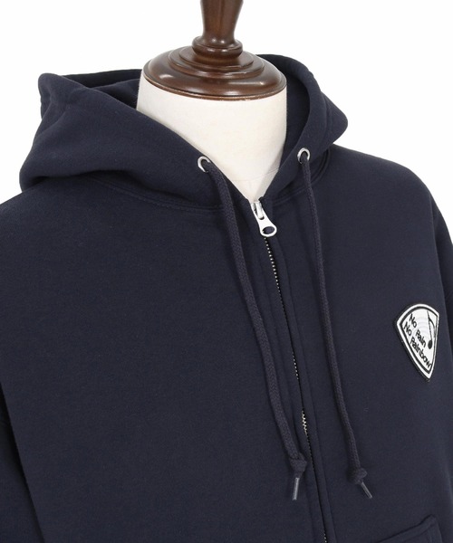 No Rain No Rainbow(ノーレインノーレインボー)の「mpa4067-10oz back fleece hoodie with pick patch ジップパーカー(NR26S-12)(パーカー・メンズ・ネイビー/ホワイト/ブラック・XL/L/M/S)」の8枚目の写真