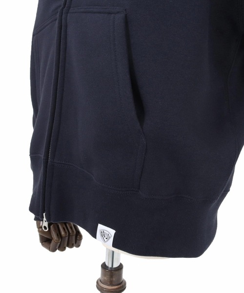 No Rain No Rainbow(ノーレインノーレインボー)の「mpa4067-10oz back fleece hoodie with pick patch ジップパーカー(NR26S-12)(パーカー・メンズ・ネイビー/ホワイト/ブラック・XL/L/M/S)」の12枚目の写真