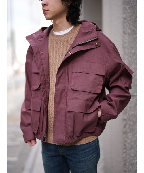 Banana Republic(バナナリパブリック)の「ヘンプブレンド フーデッド フィールド ジャケット(その他アウター・メンズ・バーガンディー・XL/L/M/S)」の3枚目の写真