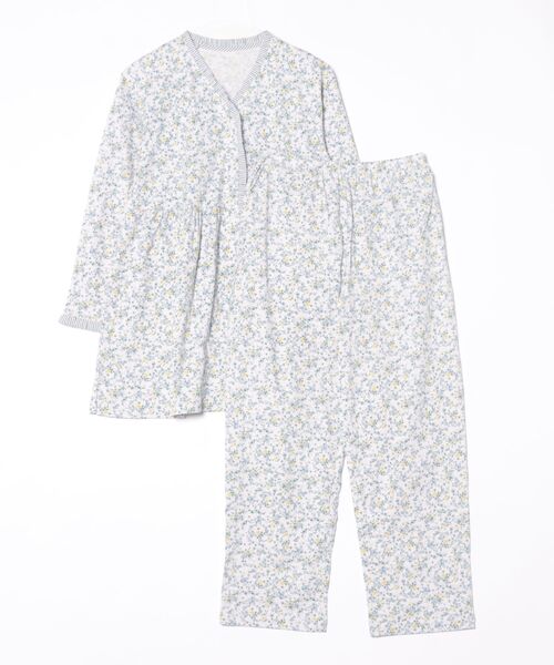 KID BLUE（キッドブルー）の「キッドブルー -２６リトルフラワーＰｔ -9分袖パジャマ -KNDK534 -kidblue（ルームウェア/パジャマ・レディース・アイボリー/ラベンダー・L/M）」の2枚目の写真