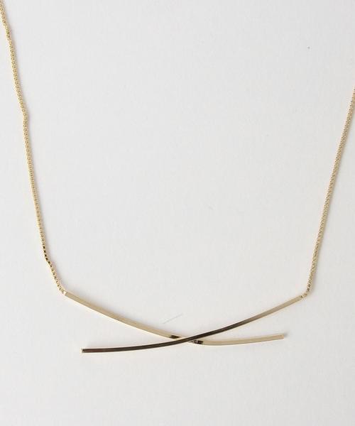 green label relaxing(グリーンレーベルリラクシング)の「KC メタルクロスバーMDL/ネックレス◆(ネックレス・レディース・ゴールド・FREE)」の1枚目の写真