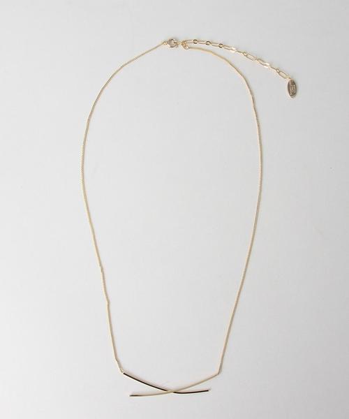 green label relaxing(グリーンレーベルリラクシング)の「KC メタルクロスバーMDL/ネックレス◆(ネックレス・レディース・ゴールド・FREE)」の2枚目の写真