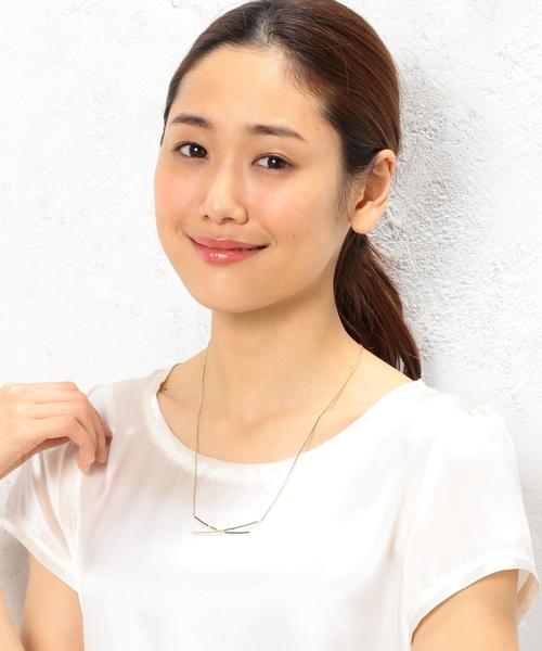 green label relaxing(グリーンレーベルリラクシング)の「KC メタルクロスバーMDL/ネックレス◆(ネックレス・レディース・ゴールド・FREE)」の5枚目の写真