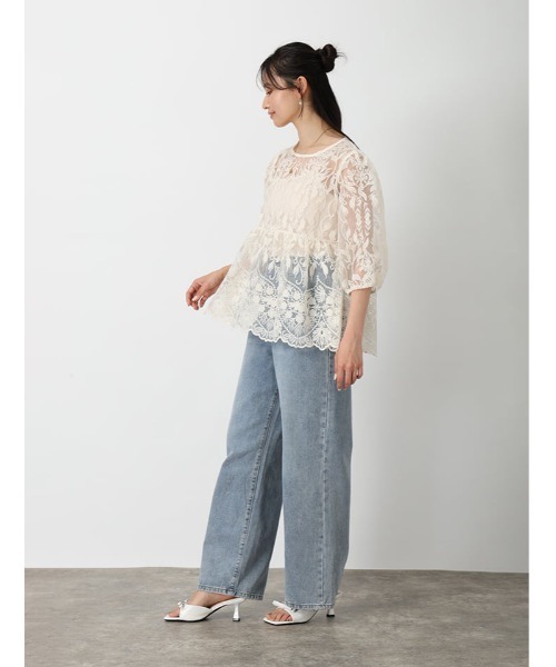 fifth(フィフス)の「【インナー付き】レースペプラムトップス(シャツ/ブラウス・レディース・ブラック/アイボリー・M)」の11枚目の写真