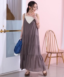 THE CRAFT CREW PRODUCTS（ザクラフトクループロダクツ）の「インドコットン ティアード切替 アソート キャミワンピース【THE CRAFT CREW PRODUCTS】（ワンピース）」