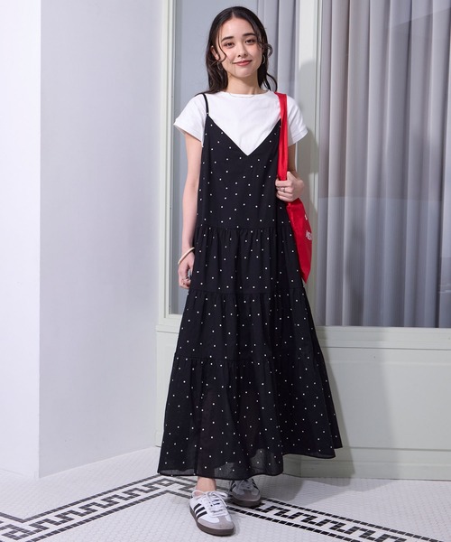 THE CRAFT CREW PRODUCTS（ザクラフトクループロダクツ）の「インドコットン ティアード切替 アソート キャミワンピース【THE CRAFT CREW PRODUCTS】（ワンピース・レディース・ブラック系/ブラック/ブラック系1/レッド/ブラウン/ネイビー系/オフホワイト・FREE）」の9枚目の写真