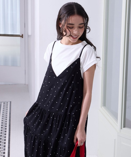 THE CRAFT CREW PRODUCTS（ザクラフトクループロダクツ）の「インドコットン ティアード切替 アソート キャミワンピース【THE CRAFT CREW PRODUCTS】（ワンピース・レディース・ブラック系/ブラック/ブラック系1/レッド/ブラウン/ネイビー系/オフホワイト・FREE）」の10枚目の写真