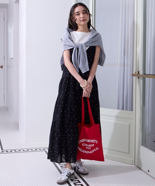 THE CRAFT CREW PRODUCTS（ザクラフトクループロダクツ）の「インドコットン ティアード切替 アソート キャミワンピース【THE CRAFT CREW PRODUCTS】（ワンピース・レディース・ブラック系/ブラック/ブラック系1/レッド/ブラウン/ネイビー系/オフホワイト・FREE）」の15枚目の写真