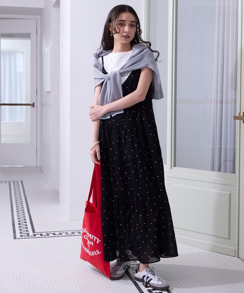 THE CRAFT CREW PRODUCTS（ザクラフトクループロダクツ）の「インドコットン ティアード切替 アソート キャミワンピース【THE CRAFT CREW PRODUCTS】（ワンピース・レディース・ブラック系/ブラック/ブラック系1/レッド/ブラウン/ネイビー系/オフホワイト・FREE）」の16枚目の写真