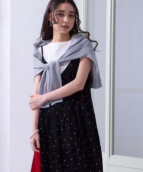 THE CRAFT CREW PRODUCTS（ザクラフトクループロダクツ）の「インドコットン ティアード切替 アソート キャミワンピース【THE CRAFT CREW PRODUCTS】（ワンピース・レディース・ブラック系/ブラック/ブラック系1/レッド/ブラウン/ネイビー系/オフホワイト・FREE）」の8枚目の写真