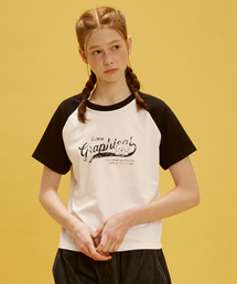 DISTN9NE（ディストナイン）の「レトロベアラグラン半袖 BLACK (LP2TF268-076)（Tシャツ/カットソー）」