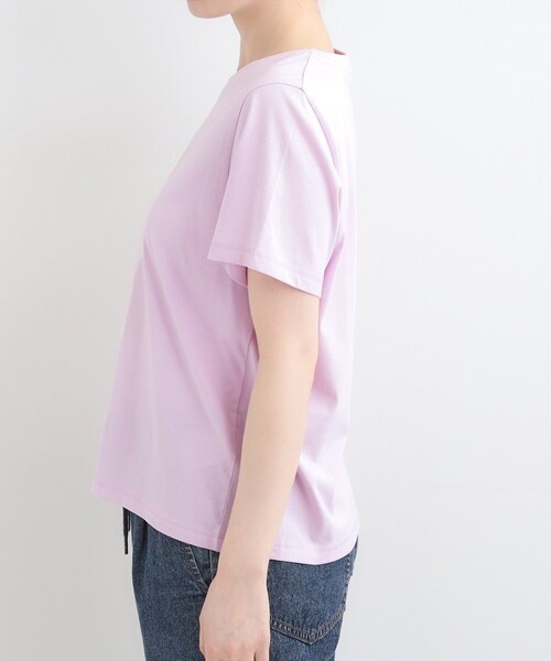 SHOO・LA・RUE（シューラルー）の「【綿100%/プチプラ/S-LL】カジュアルすぎない フェミニンプリントTシャツ（Tシャツ/カットソー・レディース・チャコールグレー/ホワイト系1/ホワイト系2/ピンク系1・01/02/03/04）」の22枚目の写真