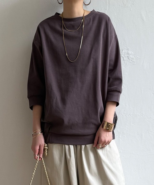 LBC(エルビーシー)の「異素材切り替えプルオーバー(Tシャツ/カットソー・レディース・ミント/ブラウン/ブラック・M)」の3枚目の写真