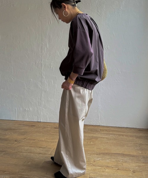 LBC(エルビーシー)の「異素材切り替えプルオーバー(Tシャツ/カットソー・レディース・ミント/ブラウン/ブラック・M)」の9枚目の写真