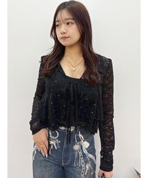 EVRIS（エヴリス）の「スタッズレースリボンシャツ（シャツ/ブラウス）」