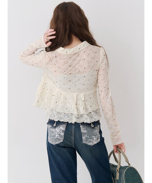 EVRIS（エヴリス）の「スタッズレースリボンシャツ（シャツ/ブラウス・レディース・アイボリー/ブラック・FREE）」の22枚目の写真