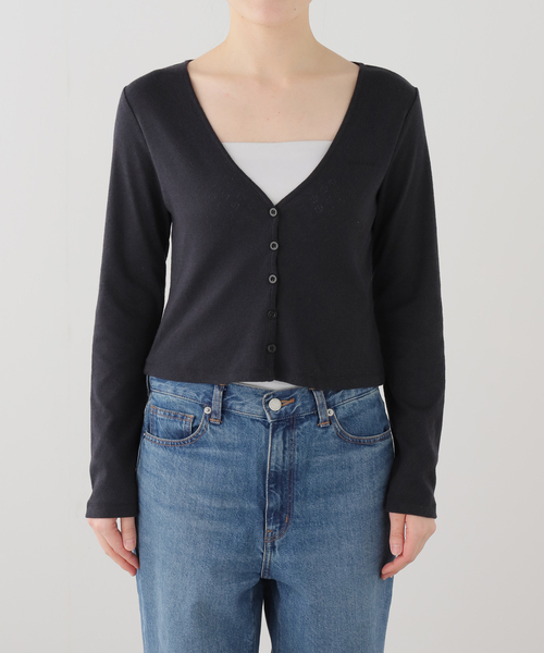 irojikake(イロジカケ)の「irojikake/イロジカケ HEART WARM CARDIGAN(カーディガン/ボレロ・レディース・ブラック/グレー・SMALL)」の8枚目の写真