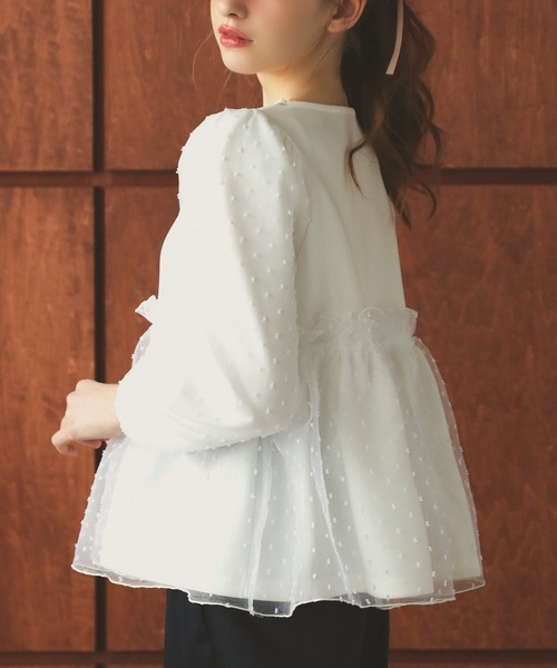 MERAKI(メラキ)の「ドットチュールペプラムトップス(その他トップス・レディース・ブラック/ピンク/ホワイト・FREE)」の20枚目の写真