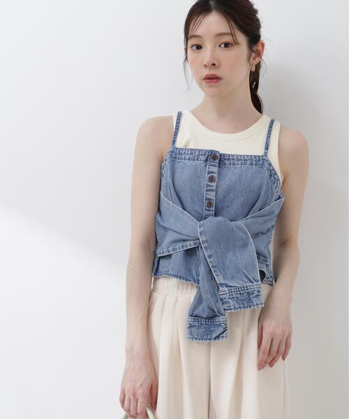 PROPORTION BODY DRESSING(プロポーションボディドレッシング)の「<a>シャツビスチェ / 1216119406(キャミソール・レディース・ブラック/ブルー・FREE)」の21枚目の写真