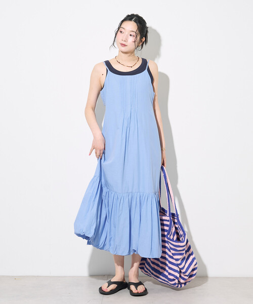 FREAK'S STORE（フリークスストア）の「インド バックオープン バルーンキャミワンピース（ワンピース・レディース・ターコイズブルー/ダークブラウン/ブラック/その他15・ﾌﾘ-）」の4枚目の写真