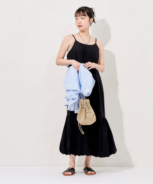 FREAK'S STORE（フリークスストア）の「インド バックオープン バルーンキャミワンピース（ワンピース・レディース・ターコイズブルー/ダークブラウン/ブラック/その他15・ﾌﾘ-）」の2枚目の写真