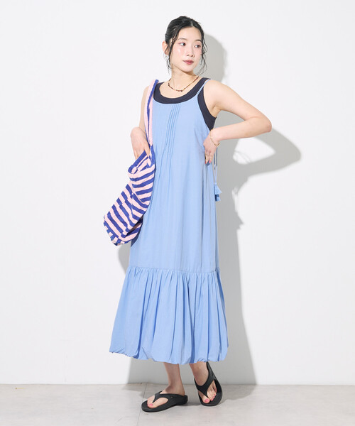 FREAK'S STORE（フリークスストア）の「インド バックオープン バルーンキャミワンピース（ワンピース・レディース・ターコイズブルー/ダークブラウン/ブラック/その他15・ﾌﾘ-）」の6枚目の写真