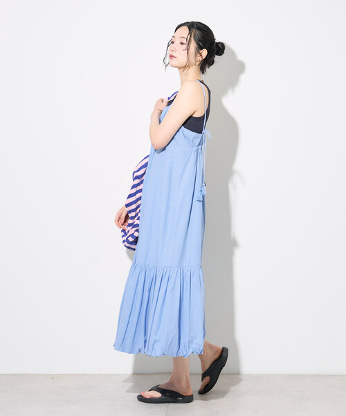 FREAK'S STORE（フリークスストア）の「インド バックオープン バルーンキャミワンピース（ワンピース・レディース・ターコイズブルー/ダークブラウン/ブラック/その他15・ﾌﾘ-）」の8枚目の写真