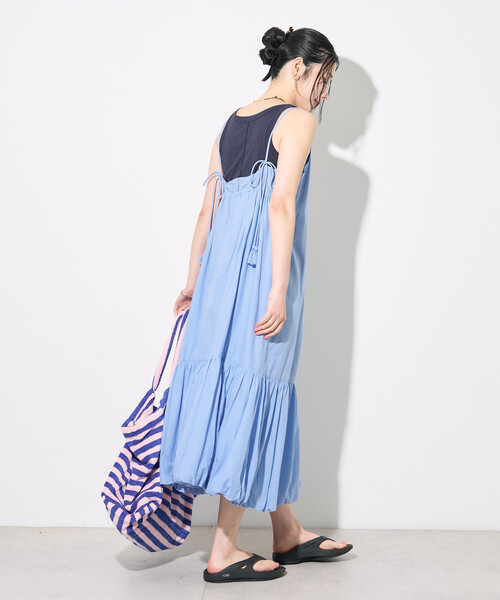 FREAK'S STORE（フリークスストア）の「インド バックオープン バルーンキャミワンピース（ワンピース・レディース・ターコイズブルー/ダークブラウン/ブラック/その他15・ﾌﾘ-）」の9枚目の写真