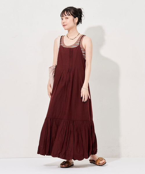 FREAK'S STORE（フリークスストア）の「インド バックオープン バルーンキャミワンピース（ワンピース・レディース・ターコイズブルー/ダークブラウン/ブラック/その他15・ﾌﾘ-）」の20枚目の写真
