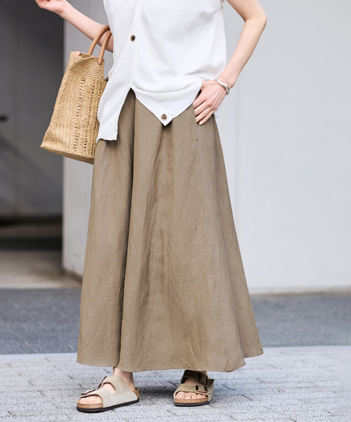 FRAMeWORK（フレームワーク）の「リヨセル麻フレアスカート（スカート・レディース・グリーン/チャコールグレー/モカ・38/36）」の21枚目の写真